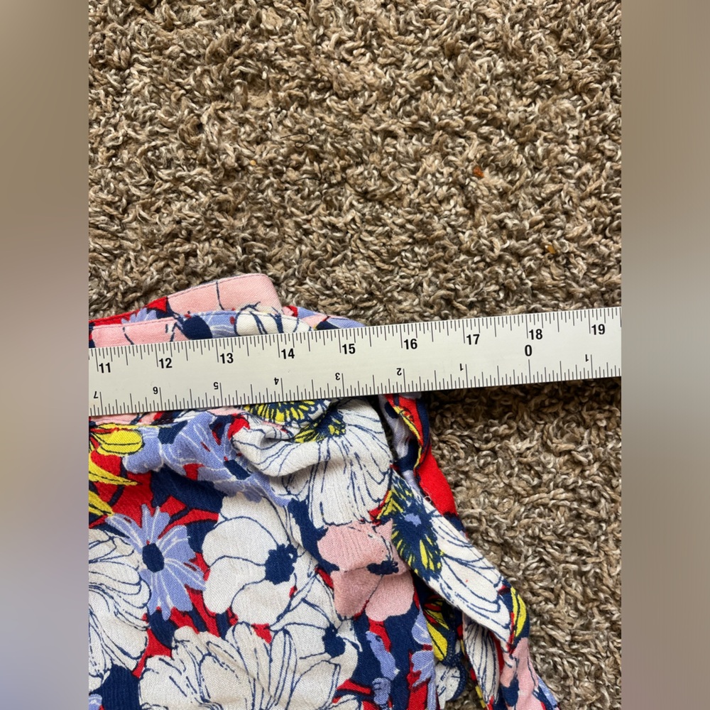 Maeve Anthropologie Sybil Wrap‎ Midi Skirt M Floral Ruffle Hem Lined Cottagecore - Picture 6 of 6